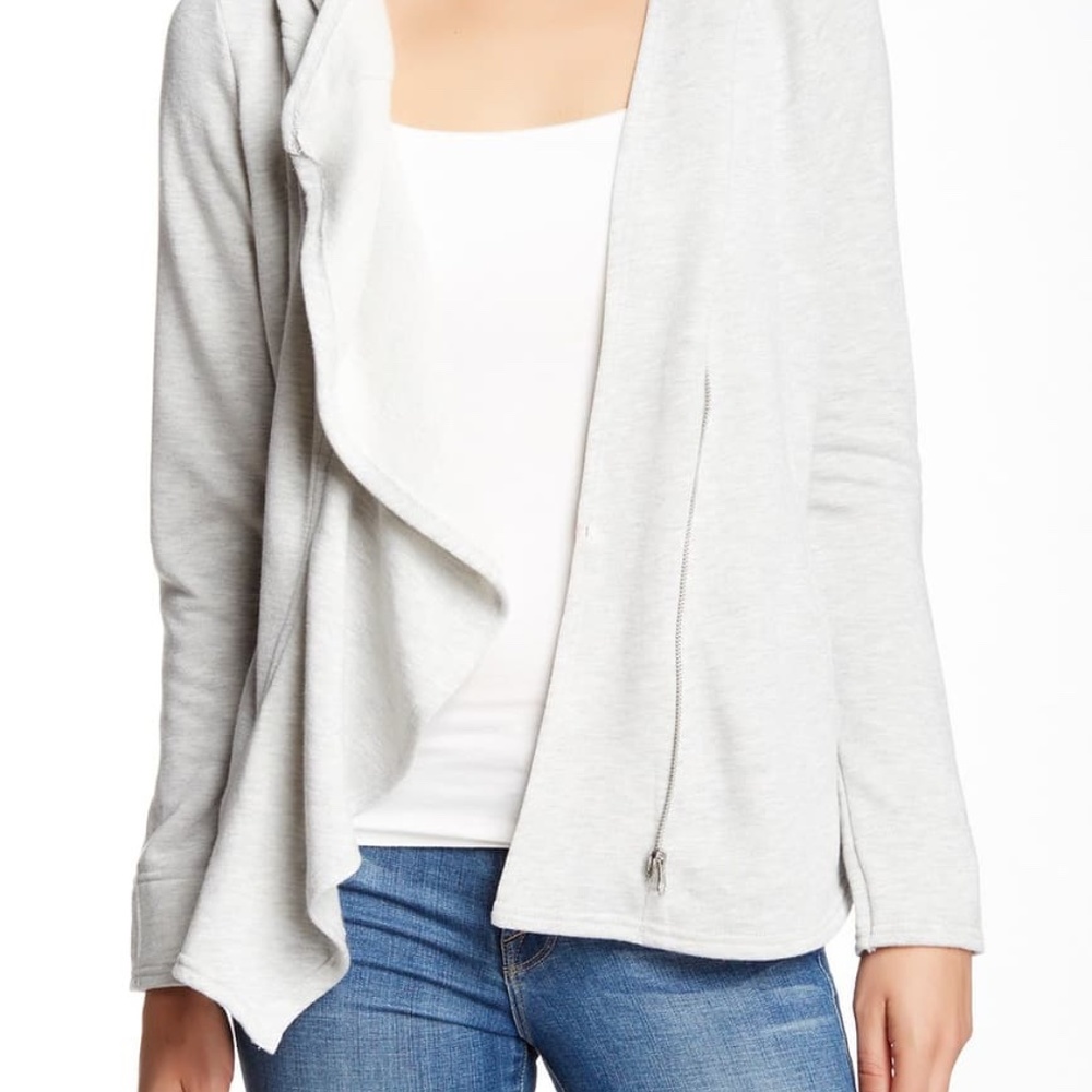 BNCI drape front grey hoodie